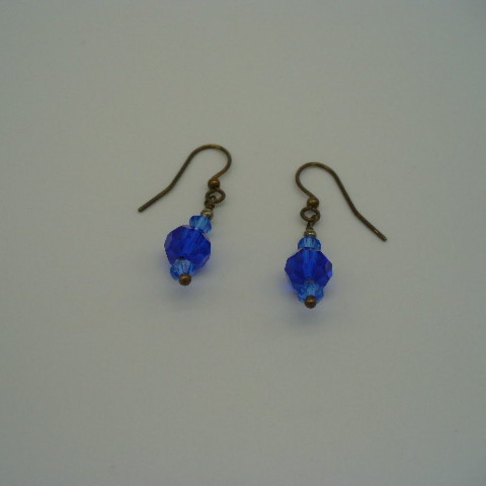 Royal Blue Swarovski Crystal Pierced Earrings